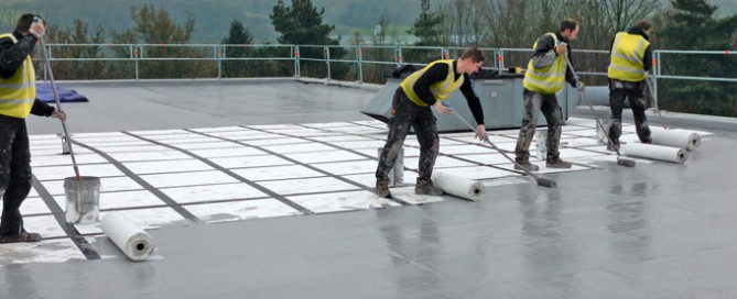 Liquid Waterproofing being applied